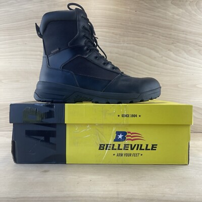 Belleville BV918ZWP Spear Point 8'' Mens Size 14 Black Waterproof Side-Zip Boot
