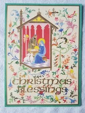 Vintage Christmas Card "Christmas Blessings" 5x7 Famous Artists Made In The USA