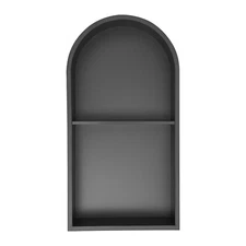 Stainless Steel Shower Niche 12" X 24", No Tile Needed Arched Niche Double Shelf