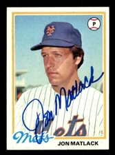 1978 Topps Baseball #25 Jon Matlack Signed Autograph (no COA) *e1