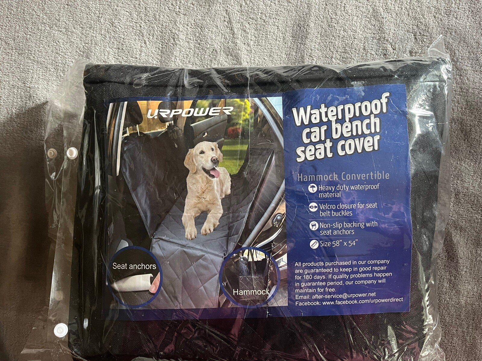 URPOWER Waterproof Car Bench Seat Cover Pet Seat Cover Nonslip 58"x54