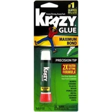 NEW 12PCS #1 KRAZY SUPER GLUE 2X FASTER MAXIMUM BOND SUPER GLUE PRECISION TIP 2G