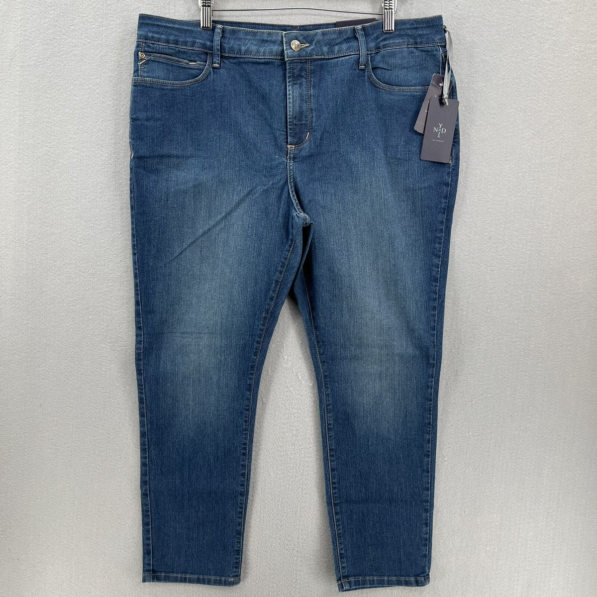 NYDJ Womens Blue Ankle Jeans Mid-Rise Stretch Petite Size 18P NWT LiftTuck - Main Image