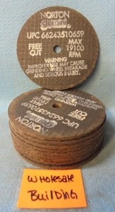 NORTON-GEMINI 66243510659 CUT-OFF WHEEL, 4" X 1/8" X 3/8", 36 GRIT **LOT OF 10**