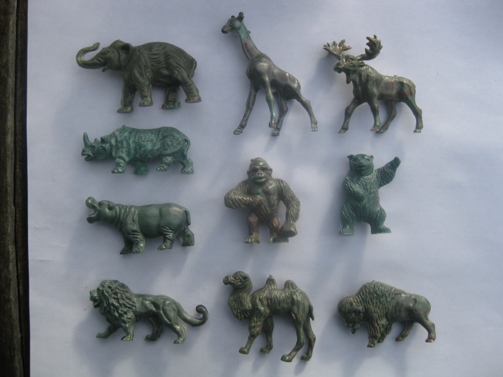 Complete set 10 LIDO Wild / Jungle early Marbled Hard Plastic Playset