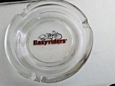 Easyriders Motorcycle Logo glass 3 slot circle ashtray 4.5" Top D 2.5" D Bottom
