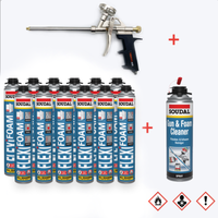 12X Soudal Flexischaum 750Ml Pistolenschaum Flexibel Flexifoam + Clean & Pistole