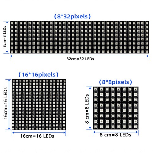 DC 12V WS2815 RGB LED Panel 4Pin Addressable 16X16 8X8 Pixels Dual Signal Module - Picture 2 of 13