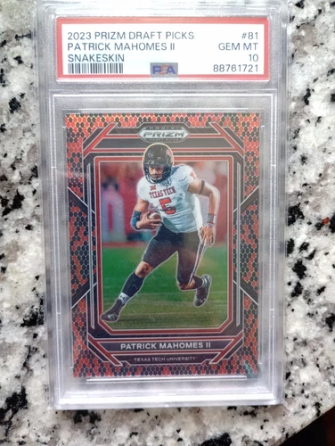 PSA 10 Patrick mahomes college card on snakeskin