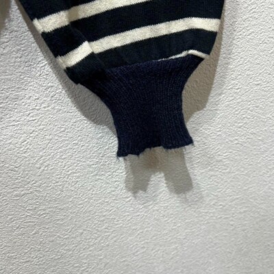 Yohji Yamamoto Y'S Wool striped cable docking design long knit