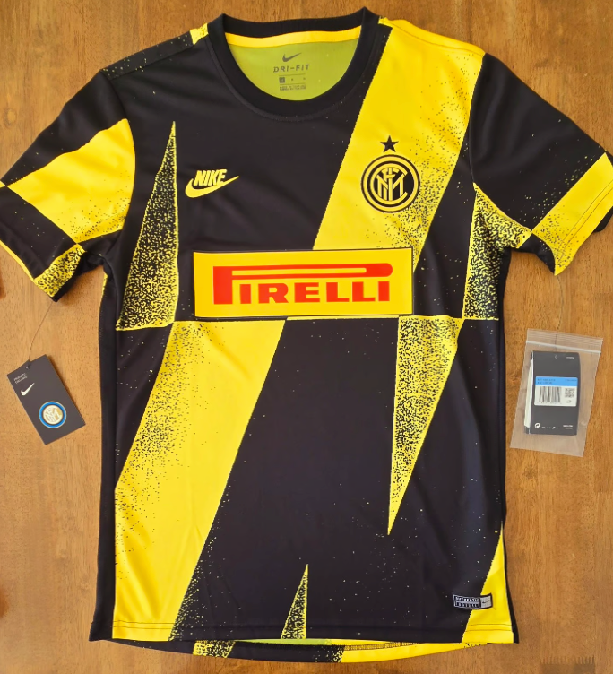 Nike Inter Milan Men's Short-Sleeve Soccer Top 'Black Yellow