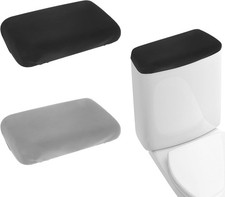 Thinp 2 Pcs Toilet Lid Cover, Soft  Absorbent, Fits Different Black, Grey