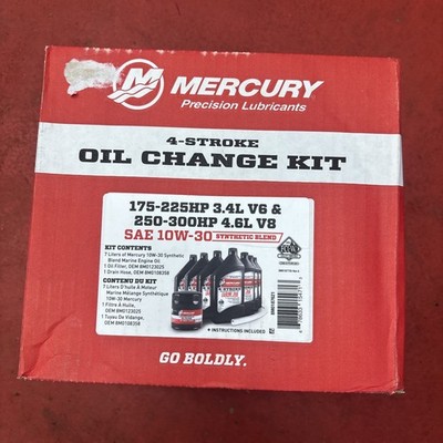 Mercury 10W-30 Oil Change Kit for V6/V8 175-300hp FourStroke Outboards 8M0187621