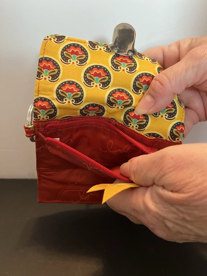 Vera Bradley 钱包 Provençal Quick Swipe ID 黄色花卉钥匙圈 — 第 4/4 张图片