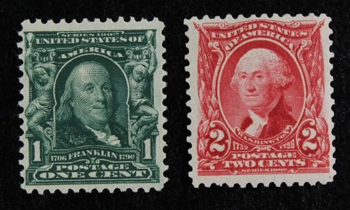 CKStamps: US Stamps Collection Scott#300 301 1c 2c Mint LH OG