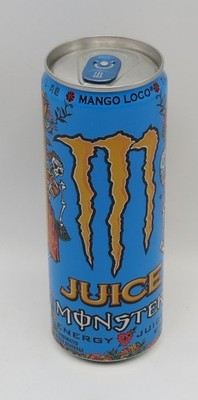 2025 Monster Energy Juice Mango Loco 355ml full can, Hong Kong, 11/2026