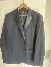 M&S Navy Blue Tuxedo Suit for Men 44r with 40inch X33 Long Matching Trousers