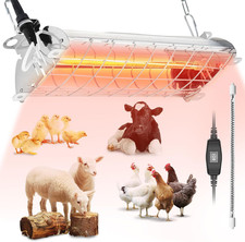 Large Chicken Coop Heater Lamp 60 Chicks, 400W Carbon Fiber Chicks Brooder Heate