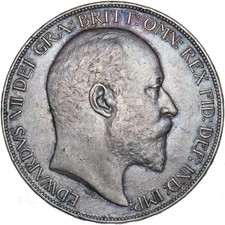 1902 Crown - Edward VII British Silver Coin - Very Nice