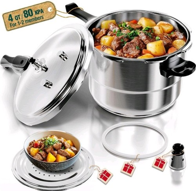 #ad WantJoin 4QT Aluminum Pressure Cooker w Release Valve amp; Multiple Protective $27.77