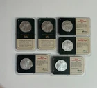 (Lot of 6) Silver American Eagle Liberty Coin Littleton Coin Co. (YEARS IN DESC)
