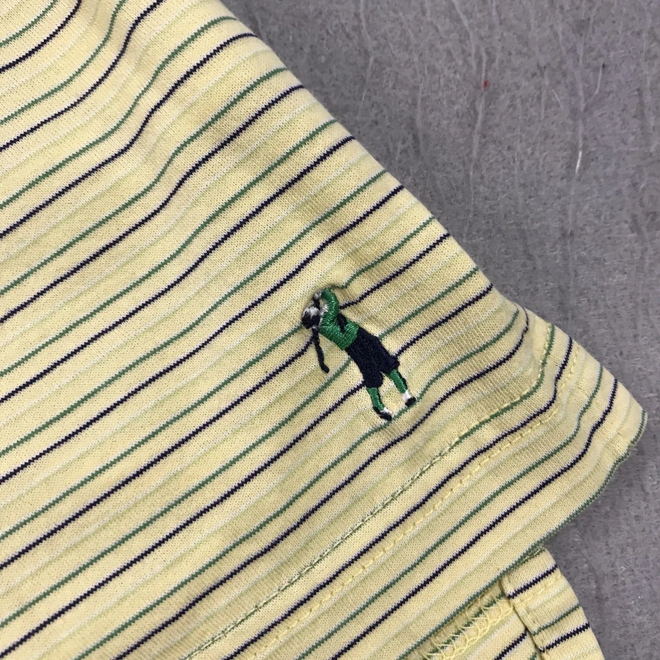 Fishers Island Golf Polo Shirt Mens XL Yellow Cotton Blend Striped Top 100 RARE - Image 4 of 4
