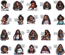 Shejdgart Dtf Transfers Ready to Press - 20 Pcs Black Women Iron