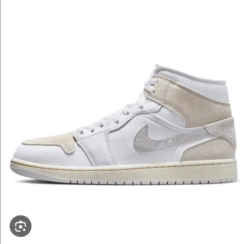NEW Nike Jordan 1 Mid SE Craft Inside Out White Orewood Trainers UK 11 Leather - 第 1/19 張圖片