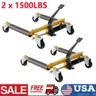 2PCS Wheel Dolly Jack 1500lbs Skates 12" Wheel Vehicle Positioning Jack Yellow