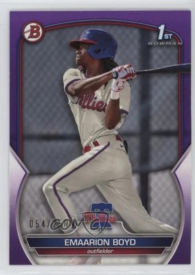 2023 Bowman Prospects Purple 54/250 Emaarion Boyd #BP-128 h3c
