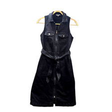 Target Dress Womens Pencil Size 8 Black Stretch Denim Sleeveless Zip Front