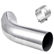 Uimoso 4" Inlet to 5" Outlet Diesel Chrome Turndown Exhaust Elbow 23" Length