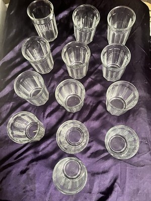 13 Luminarc 10 Panel Working Heavy Glass Tumbler 5.3  18oz France Vintage