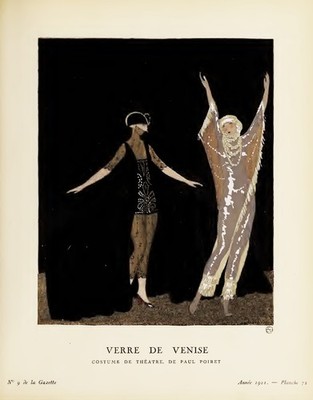 George Barbier Fashion #23 - VERRE DE VENISE COMSTUME DE THEATRE - REPRODUCTION