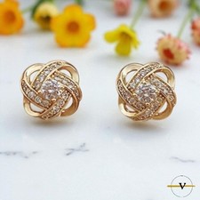 ORECCHINI DONNA VINTAGE  ARGENTO 925 RODIATO ORO 18 K ZIRCONI ANALLERGICI REGALO