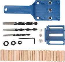 Wood Doweling Hole Drill Guide, Dowel Jig Drilling Kit Handheld Self Centering P