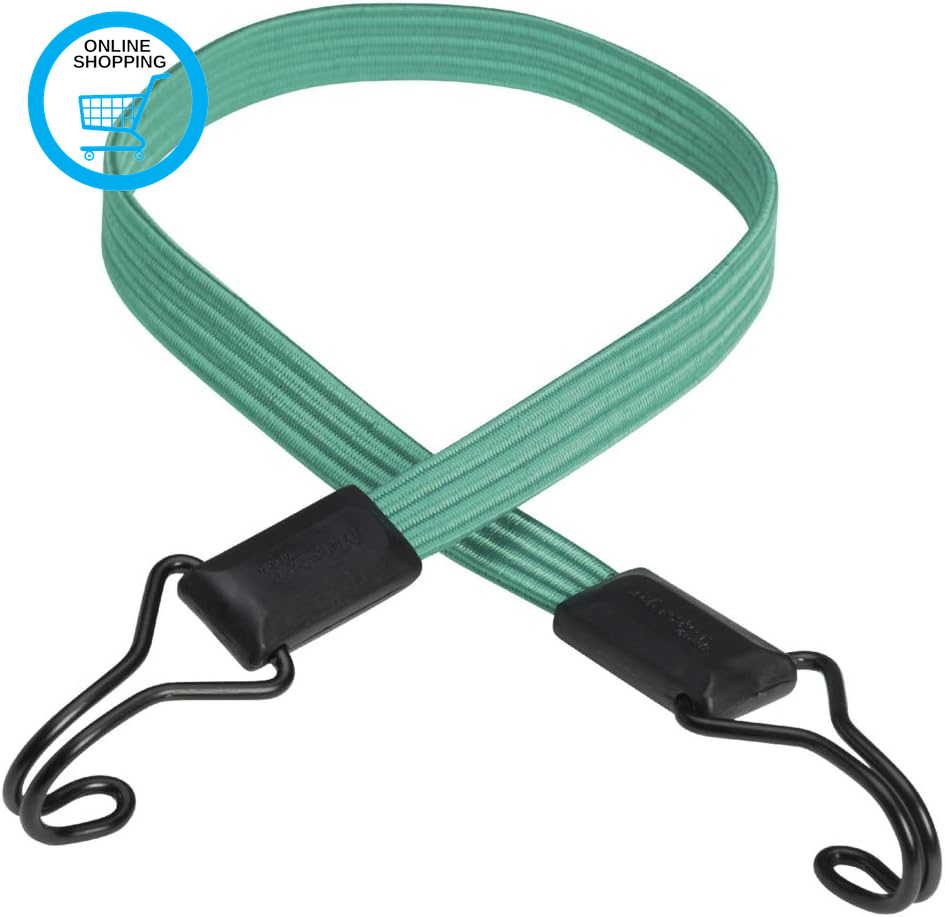 Flat Bungee 80Cm Green Double Hook MLK3225E