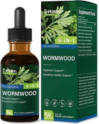 DetoxenNATURE Wormwood Drops ~ Herbal Extract Blend with Black Walnut & More