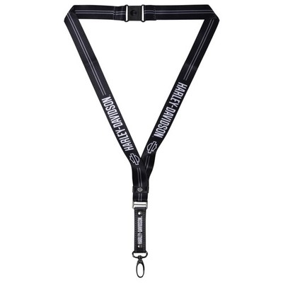 Plasticolor 4627R01 Harley-Davidson Bar & Shield Text Logo Lanyard Black & White