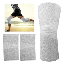 1 Pair Elastic Bamboo Knee Protector Carbon Fiber Sleeve Gray L 