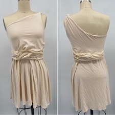 Tart Women's Cream One Shoulder Stretchy Mini Dress Size Large