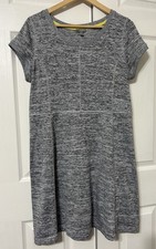 Talbots Women’s Size L Petite Knit Dress Gray Athleisure Pullover Short Sleeves