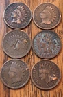 Indian Head 1895,1899,1883,1892,1899,1907 Get (6) These Actual Penny’s B262