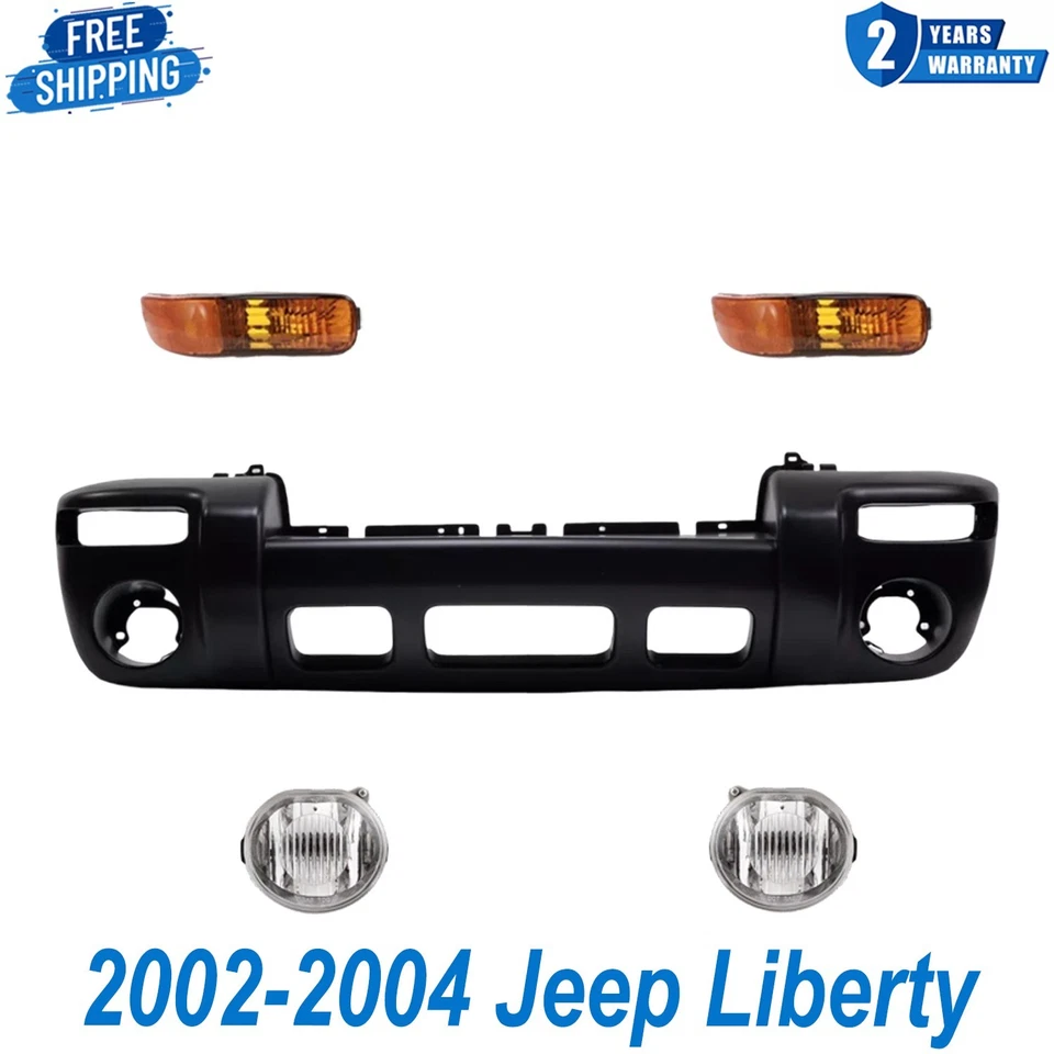 Juego de pares de luces de señalización y cubierta de parachoques delantero para Jeep Liberty 2002-2004 Foto 2 de 4