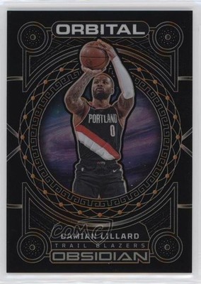 2022 Panini Obsidian Orbital Electric Etch Orange 9/35 Damian Lillard #14 14t3