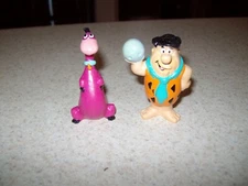 Vintage Applause Fred & Dino PVC figures Flintstones 1990 bowling Hanna Barbera 