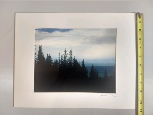 14"x11" Matted Picture Photo Landscape Photography Print Sky Mountains Trees - Picture 5 of 5