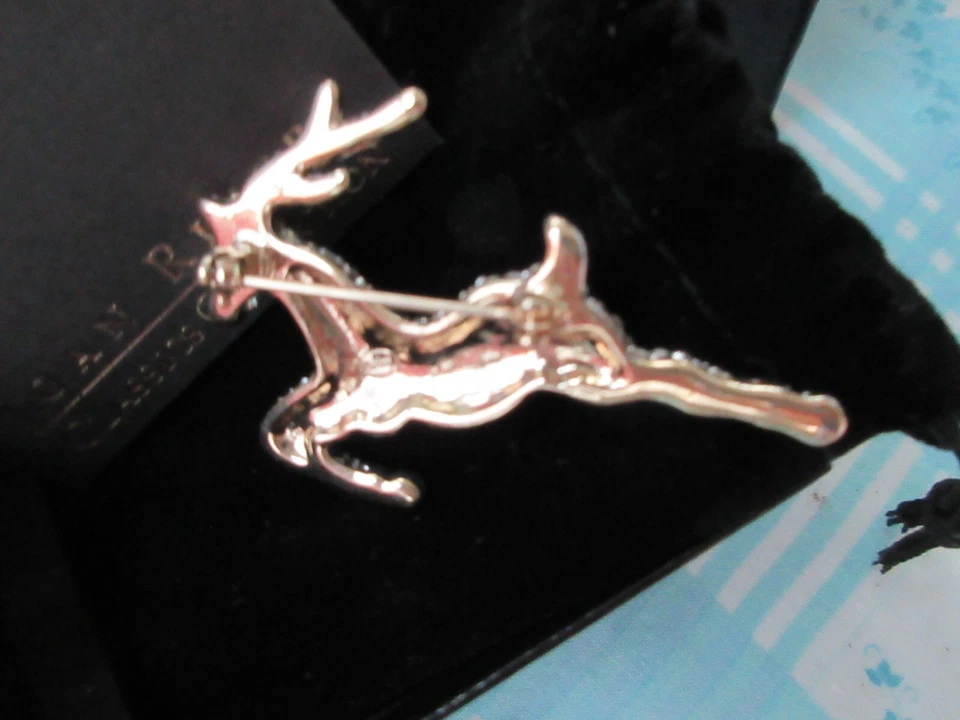 СОВЕРШЕННО новый в коробке Joan Rivers олень со стразами хрустальная булавка - Изображение 2 из 4
