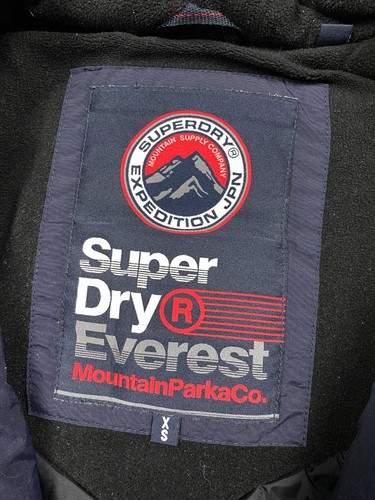 Great Superdry Men's Navy Blue Everest Hooded Parka Jacket Size XS-S M50015DR - Picture 5 of 9