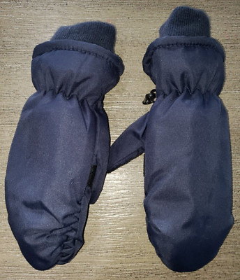 boys WATERPROOF WINTER MITTENS GLOVES large dark blue THICK WARM! SAVE HERE!